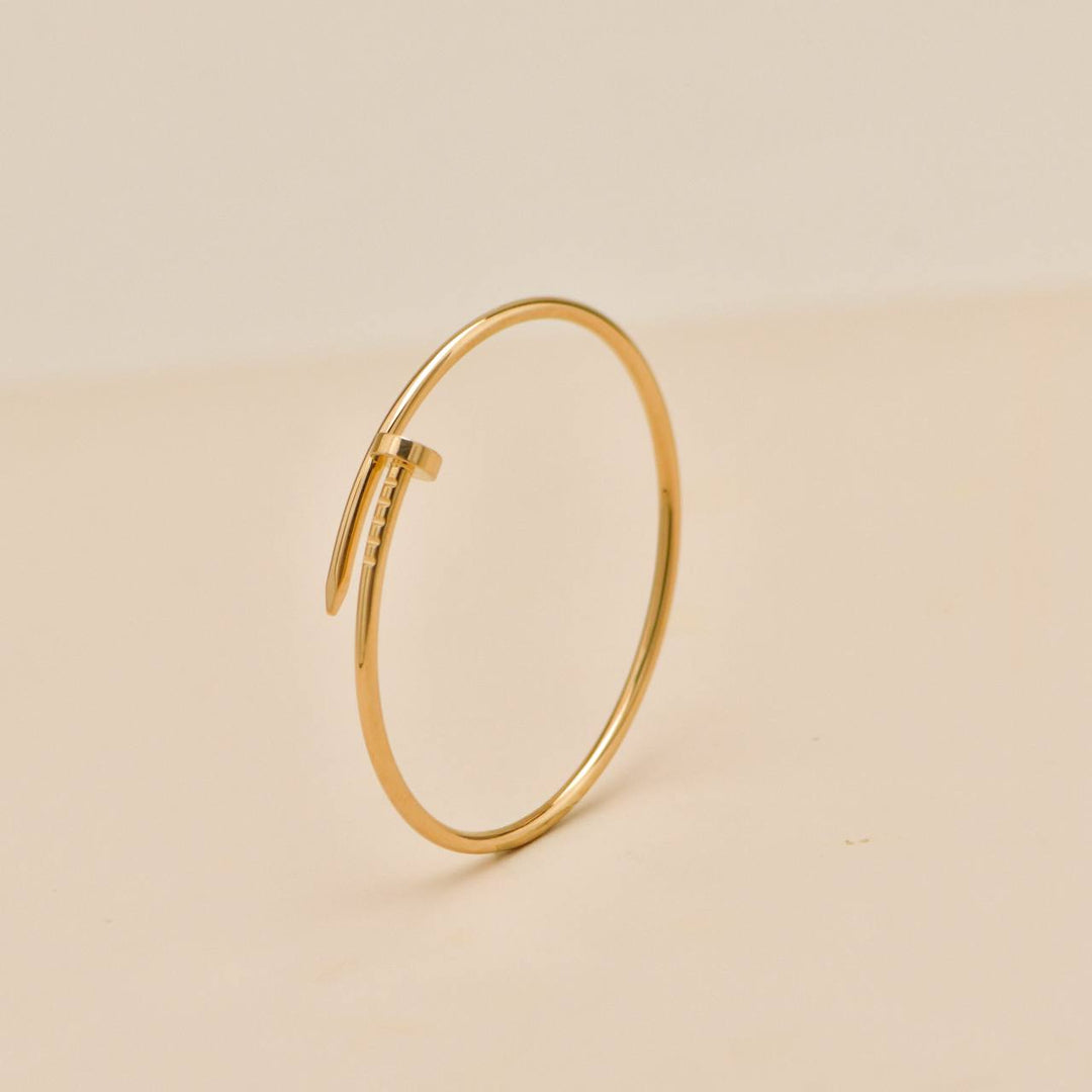 Second Hand Authentic Full Set Cartier Juste un Clou Small Model Bracelet Size 16 18K Yellow Gold