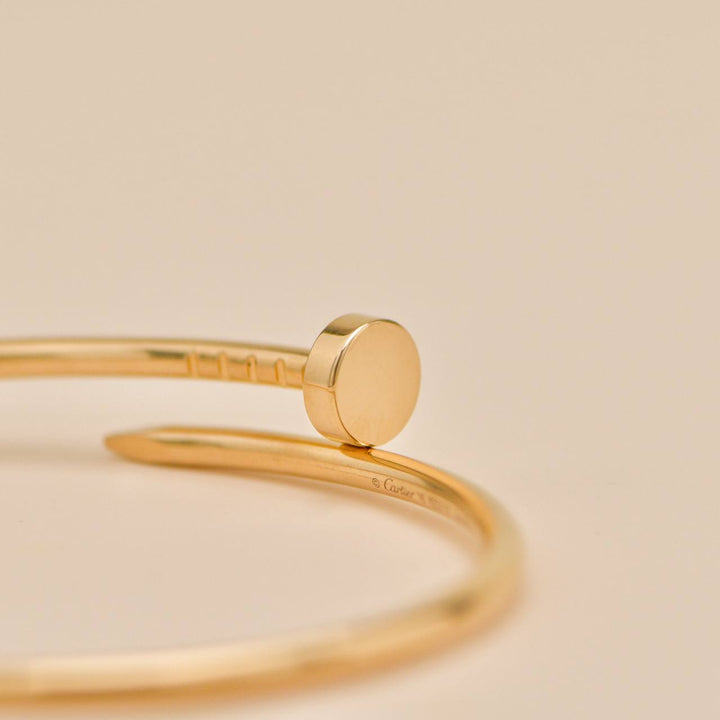 Preloved Authentic Full Set Cartier Juste un Clou Small Model Bracelet 18K Yellow Gold Size 16 
