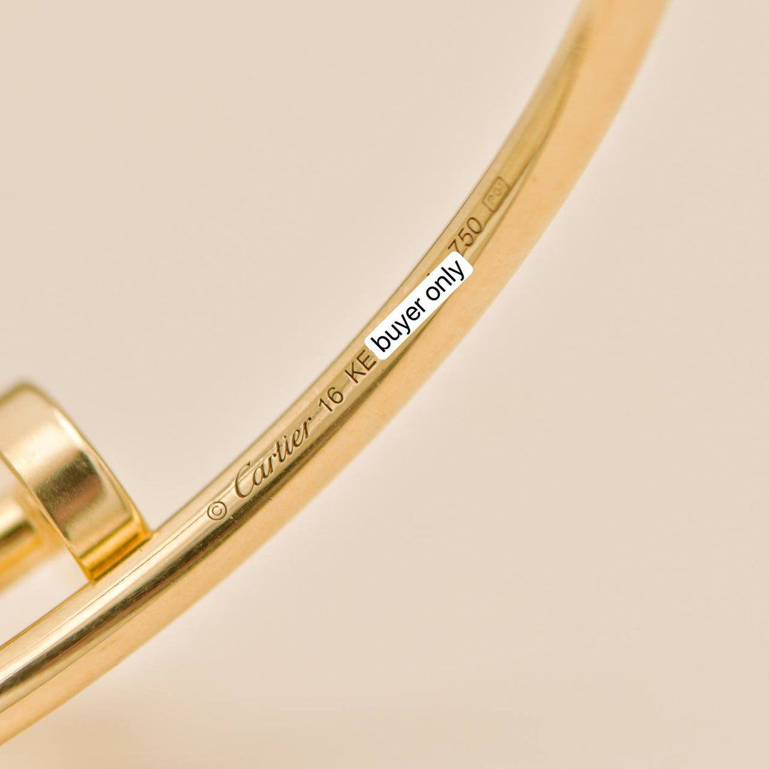 Second Hand Authentic Full Set Cartier Juste un Clou Small Model Bracelet 18K Yellow Gold Size 16 