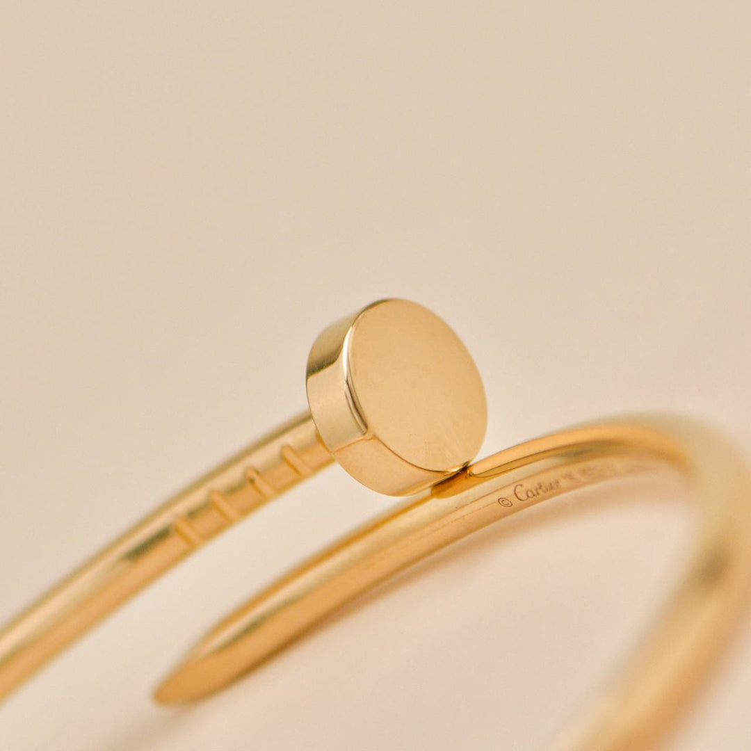 Preowned Authentic Full Set Cartier Juste un Clou Small Model Bracelet 18K Yellow Gold Size 16 