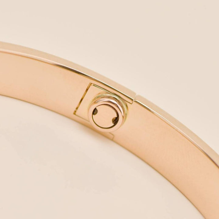 Second Hand Authentic Full Set Cartier Love Classic Model Bracelet 4 Diamond 18K Rose Gold Size 17