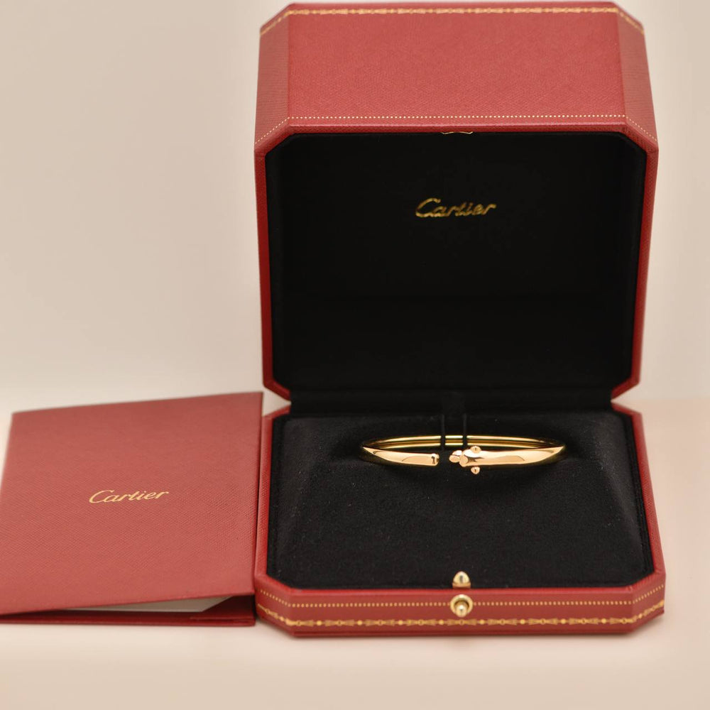 Preloved Authentic Full set Cartier Panthère de Cartier Bracelet Small Model Tsavorite Onyx 18K Yellow Gold Size 16