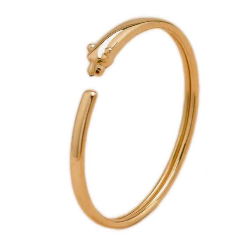 Preowned Authentic Full set Cartier Panthère de Cartier Bracelet Small Model Tsavorite Onyx 18K Yellow Gold Size 16