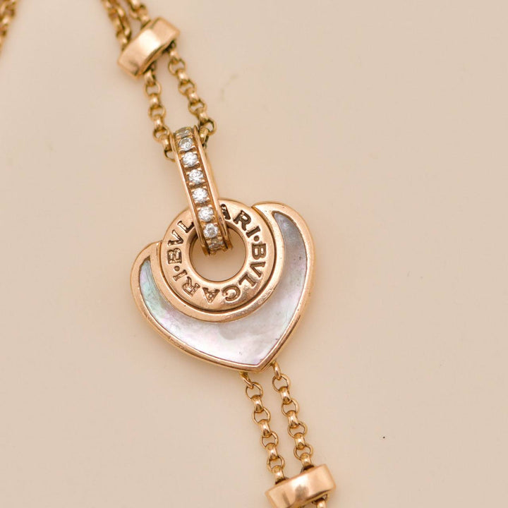 Authentic Preloved Bulgari Cuore Bracelet Mother of pearl Diamond 18K Rose gold