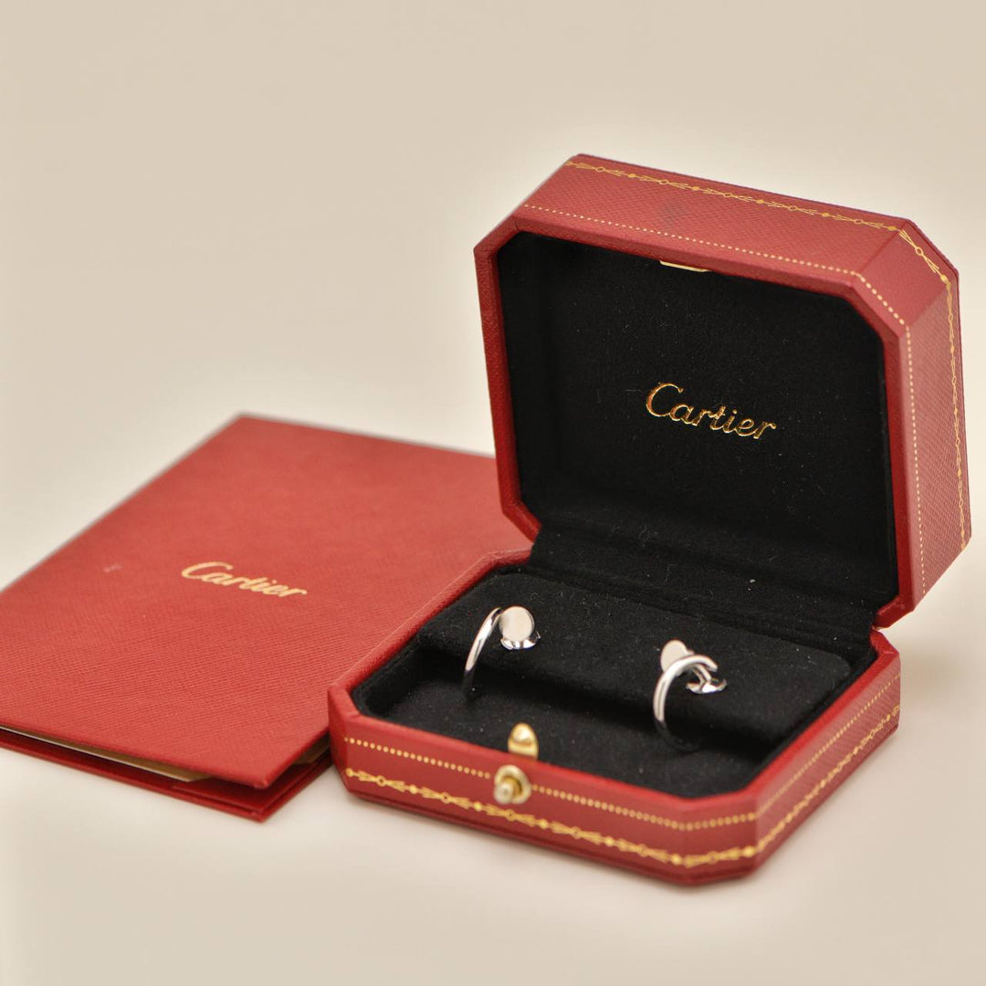 Authentic Preloved Full set Cartier Juste un Clou Earrings Small Model 18K White Gold