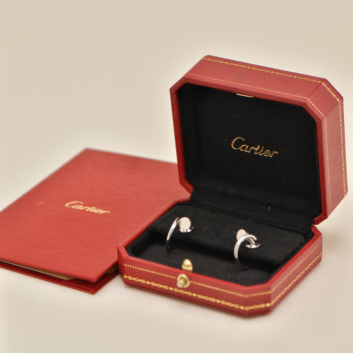 Authentic Preloved Full set Cartier Juste un Clou Earrings Small Model 18K White Gold