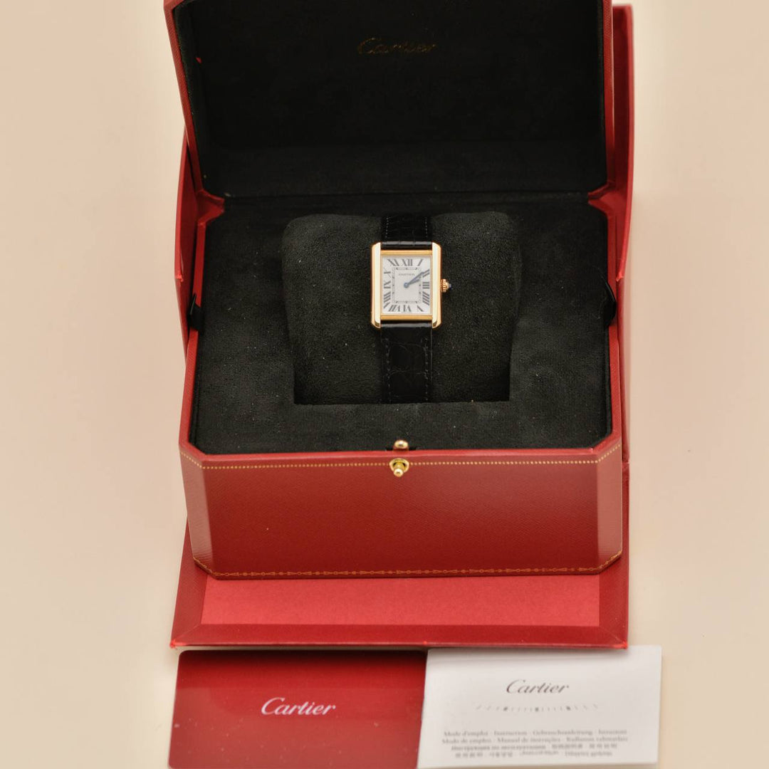 Authentic Preloved Full set Cartier Tank Solo Ladies Watch 18K Yellow Gold W5200002