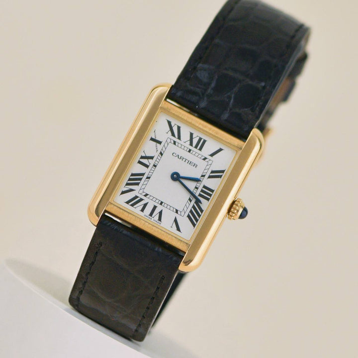 Authentic Preowned Full set Cartier Tank Solo Ladies Watch 18K Yellow Gold W5200002