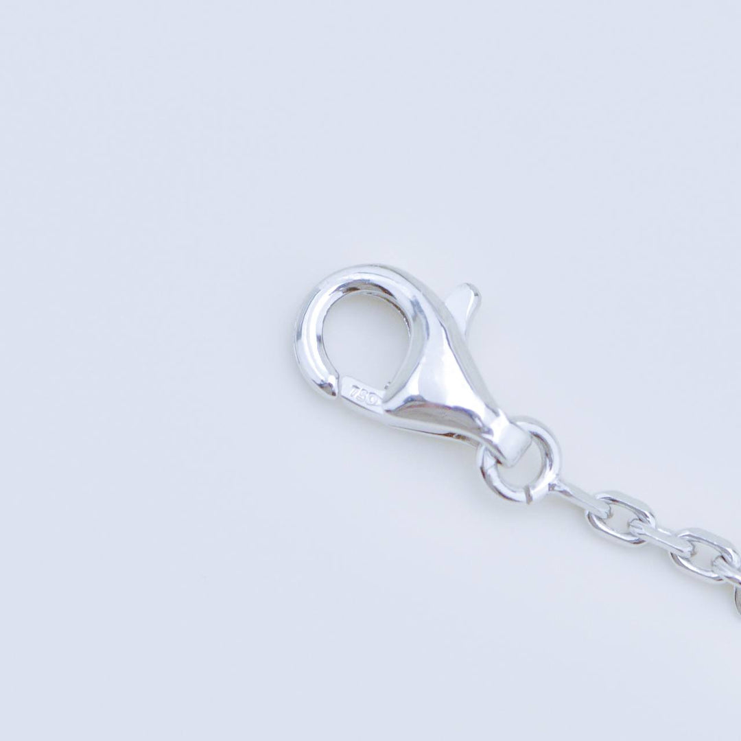 Preowned Authentic Van Cleef Magic Alhambra Necklace Blue Sèvres Porcelain 18K White Gold