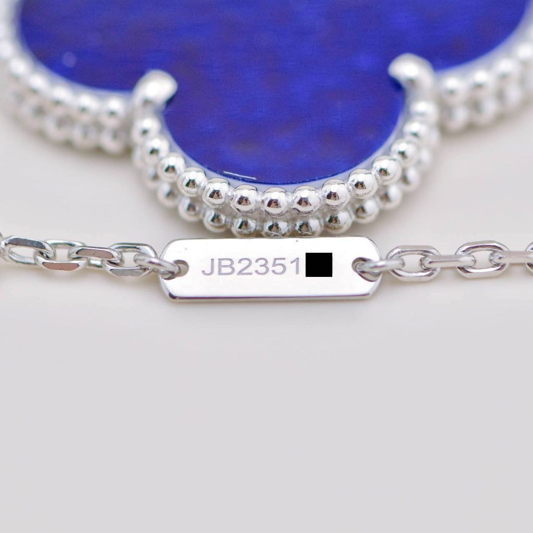 Van Cleef & Arpels Magic Alhambra Necklace Blue Sèvres Porcelain 18K White Gold