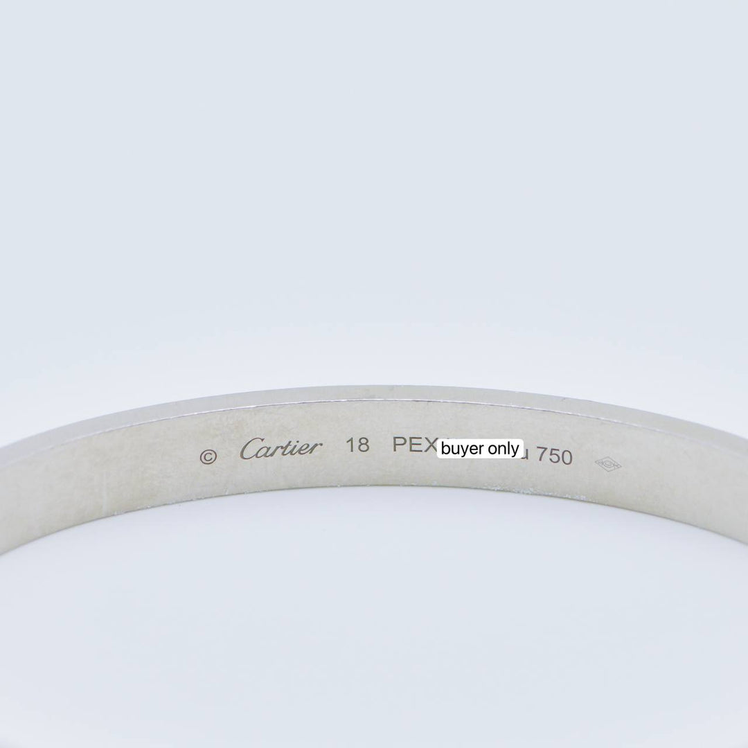 Preowned Cartier Love Bracelet Classic Model 18K White Gold Size 18