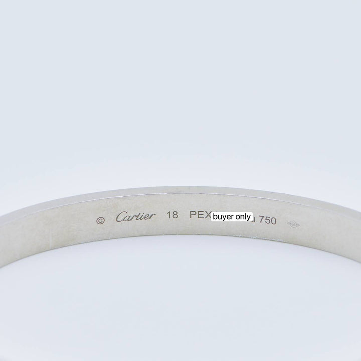 Preowned Cartier Love Bracelet Classic Model 18K White Gold Size 18