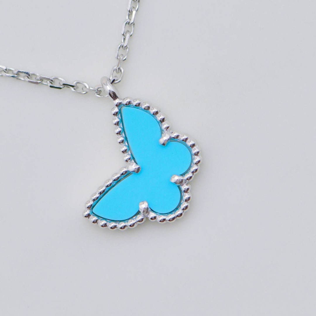 Authentic Full Set Van Cleef 18K White Gold Sweet Alhambra pendant Necklace