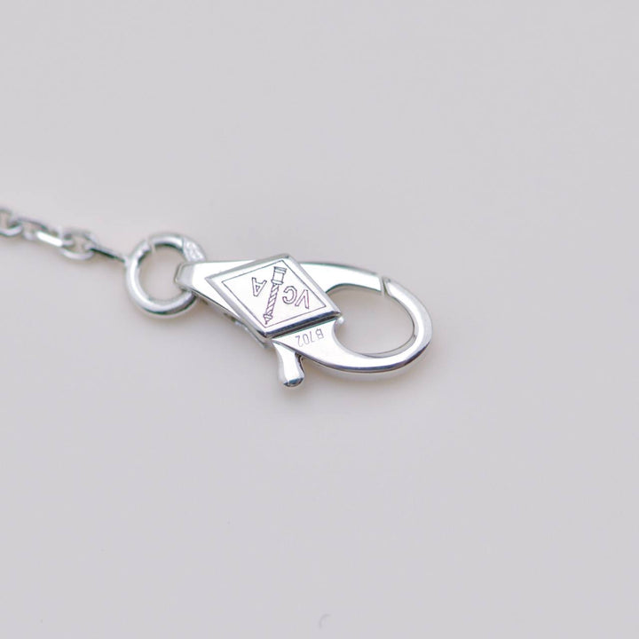 Authentic VCA Sweet Alhambra Turquoise Butterfly Necklace 18K White Gold