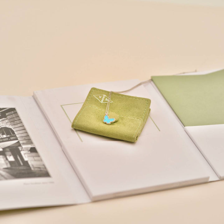 Preowned Authentic Full Set Van Cleef 18K White Gold Sweet Alhambra pendant Necklace