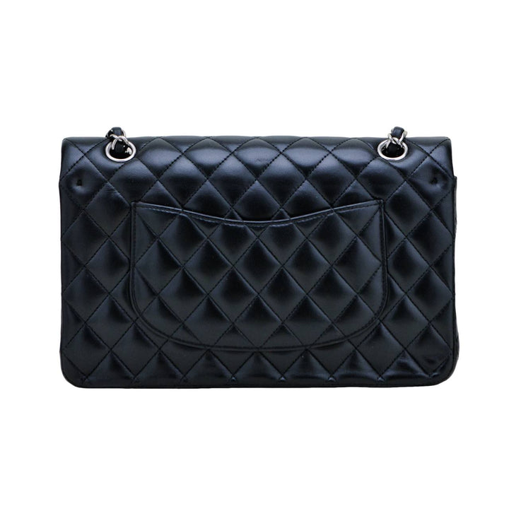 Chanel Classic Double Flap Handbag Quilted Lambskin Leather Black