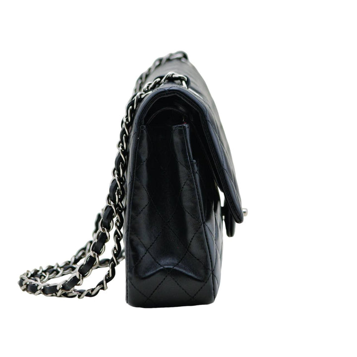 Chanel Classic Double Flap Handbag Quilted Lambskin Leather Black