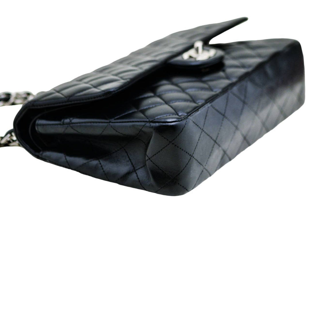 Chanel Classic Double Flap Handbag Quilted Lambskin Leather Black