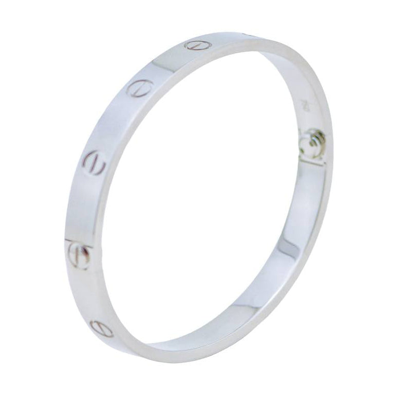 Preloved Authentic Full Set Cartier Love Bracelet Classic Model in 18K White Gold Size 17