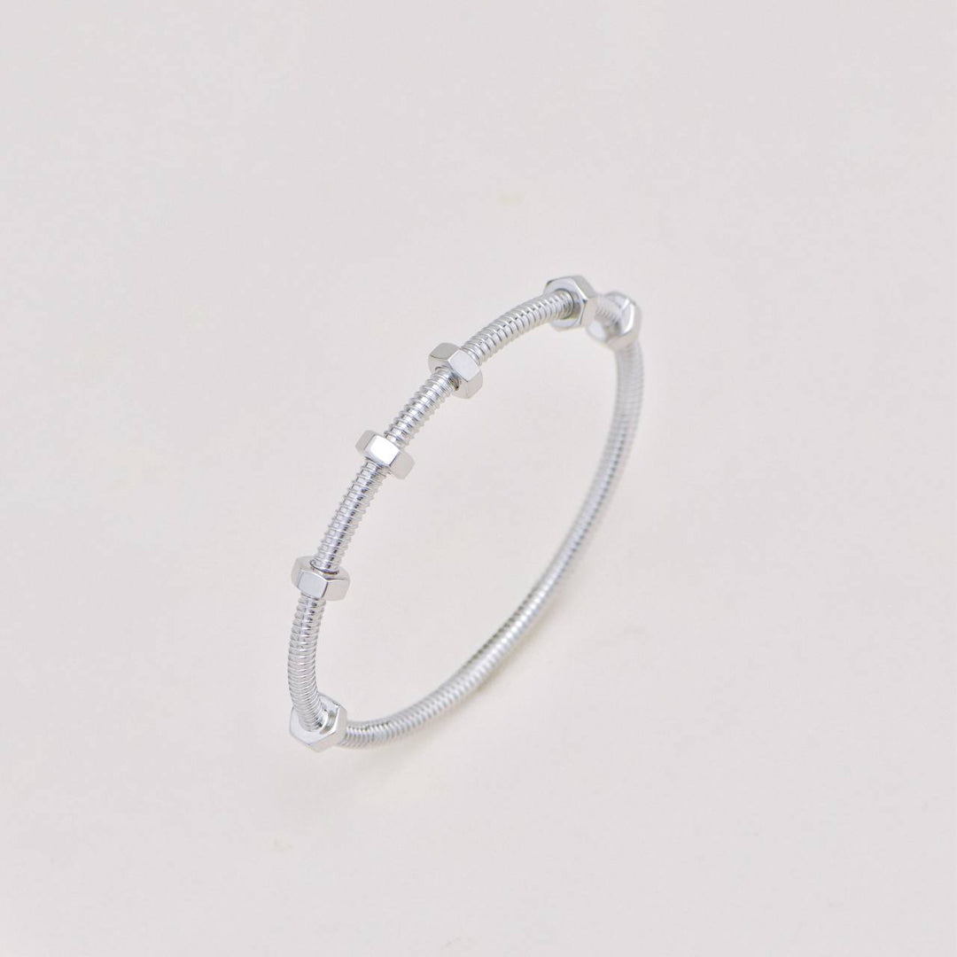 Preloved Authentic Cartier Ecrou de Cartier Bracelet 18K White Gold Size 17