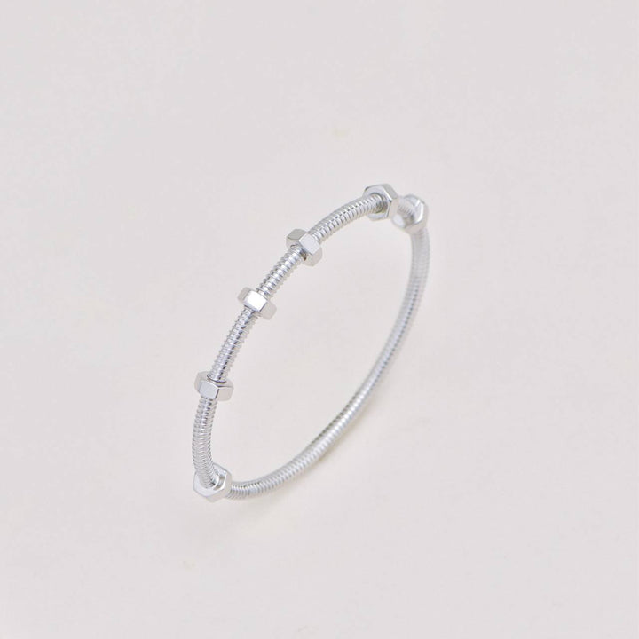 Preloved Authentic Cartier Ecrou de Cartier Bracelet 18K White Gold Size 17