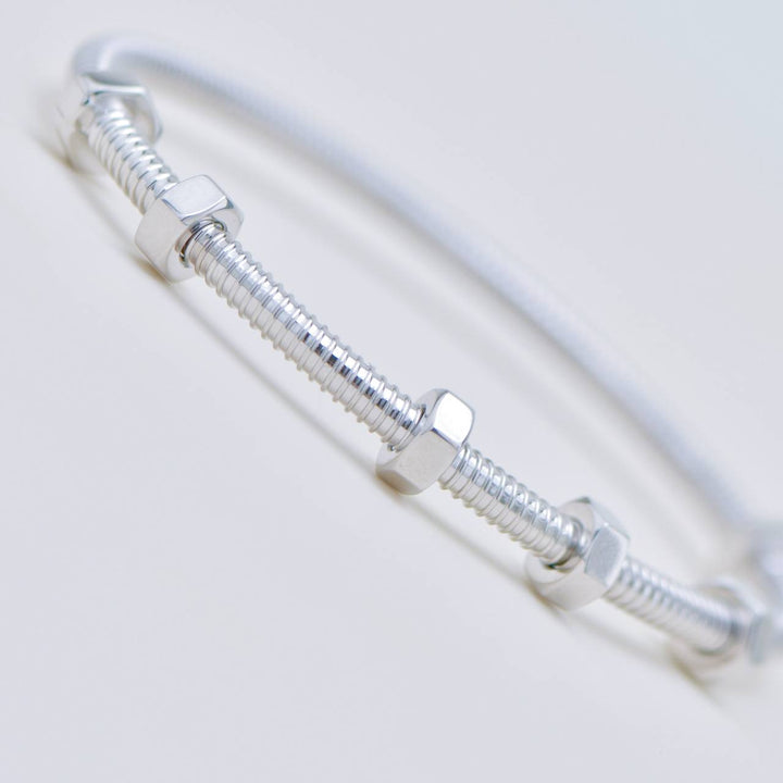 Used Authentic Cartier Ecrou de Cartier Bracelet 18K White Gold Size 17