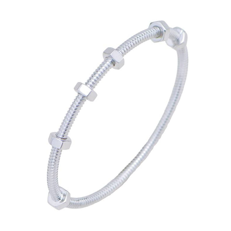 Authentic Second Hand Full set Cartier Ecrou de Cartier Bracelet 18K White Gold Size 17