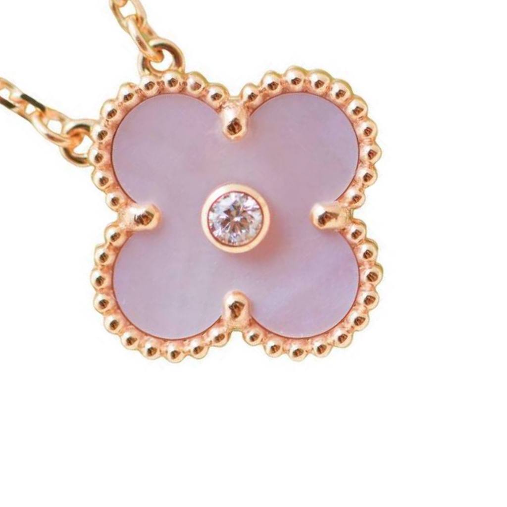 Van Cleef 2025 Pink Mother of Pearl Holiday Pendant