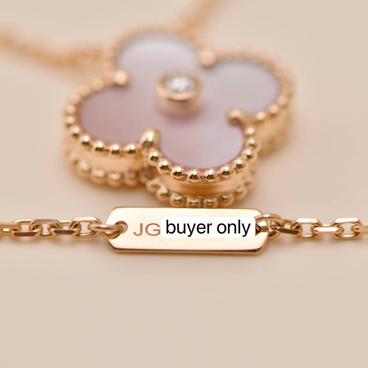 Authentic Van Cleef 2025 Pink Mother of Pearl Holiday Pendant