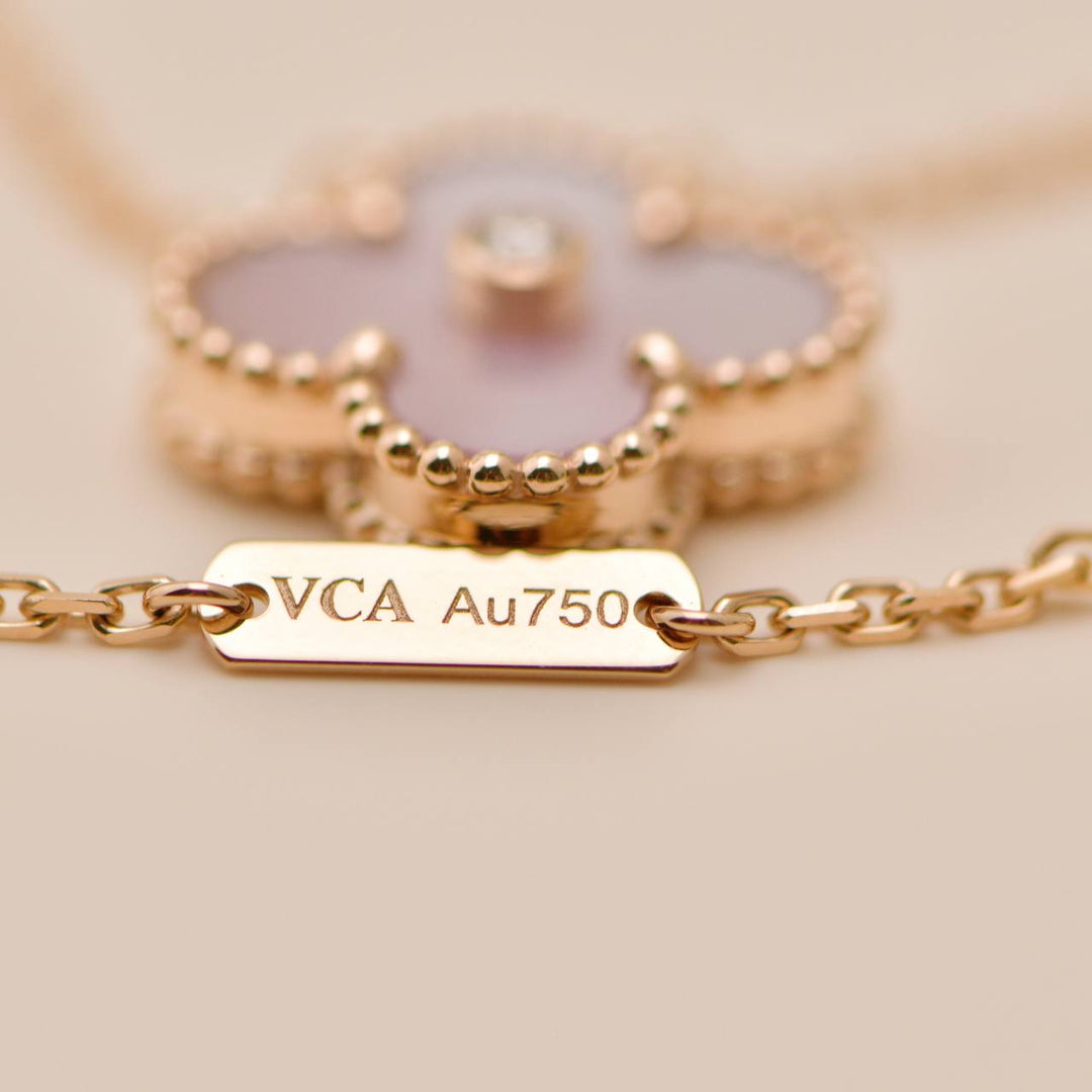 Authentic Van Cleef & Arpels 2025 Pink Mother of Pearl Holiday Pendant