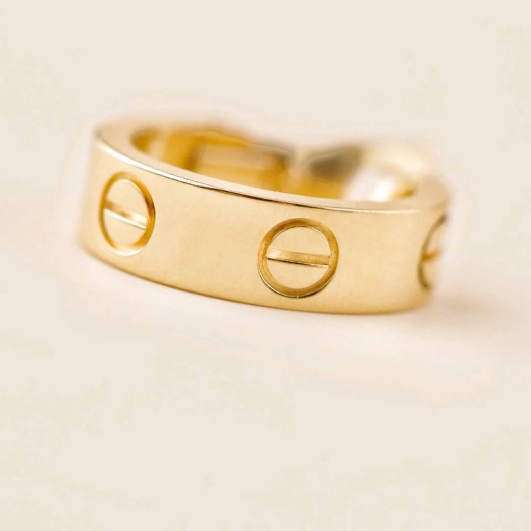 Authentic Preloved Cartier Love Hoop Earrings Classic Model 18K Yellow Gold