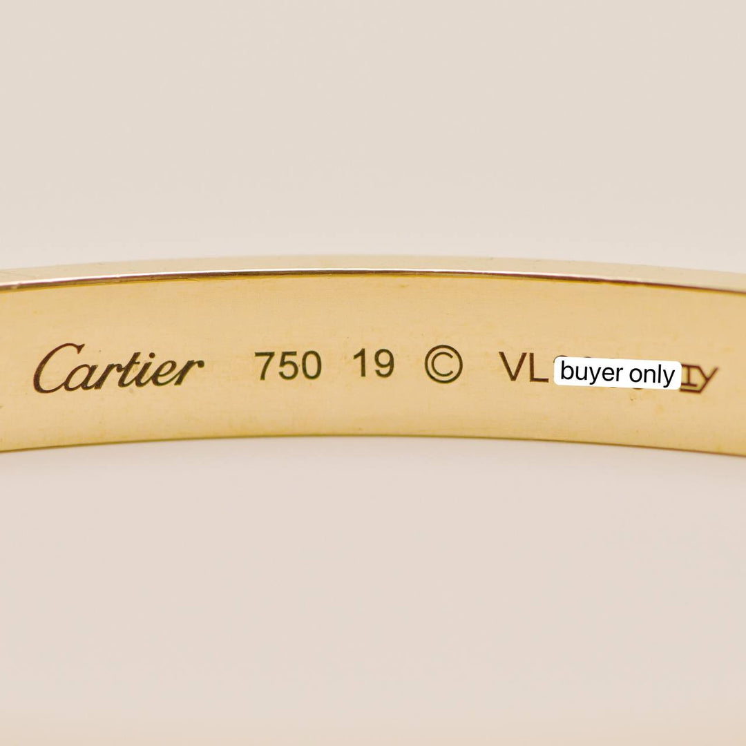 Authentic Preloved Cartier Love Classic Model 18K Yellow Gold Bracelet Size 19