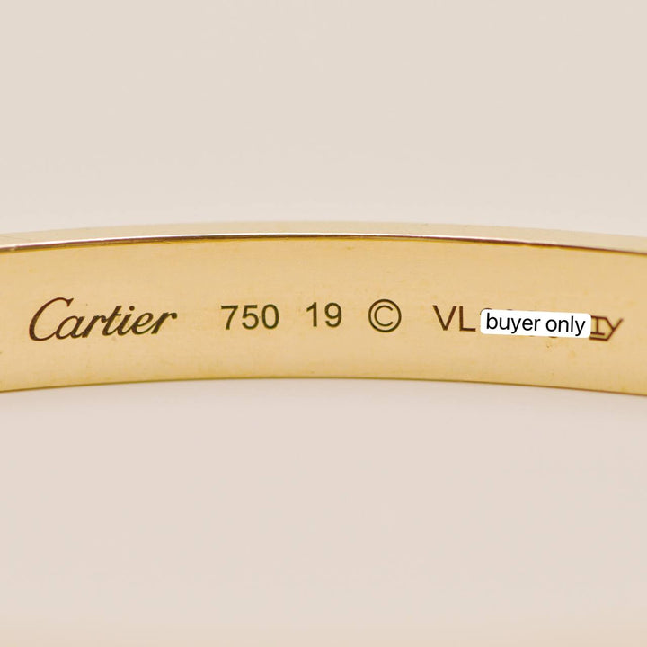 Authentic Preloved Cartier Love Classic Model 18K Yellow Gold Bracelet Size 19