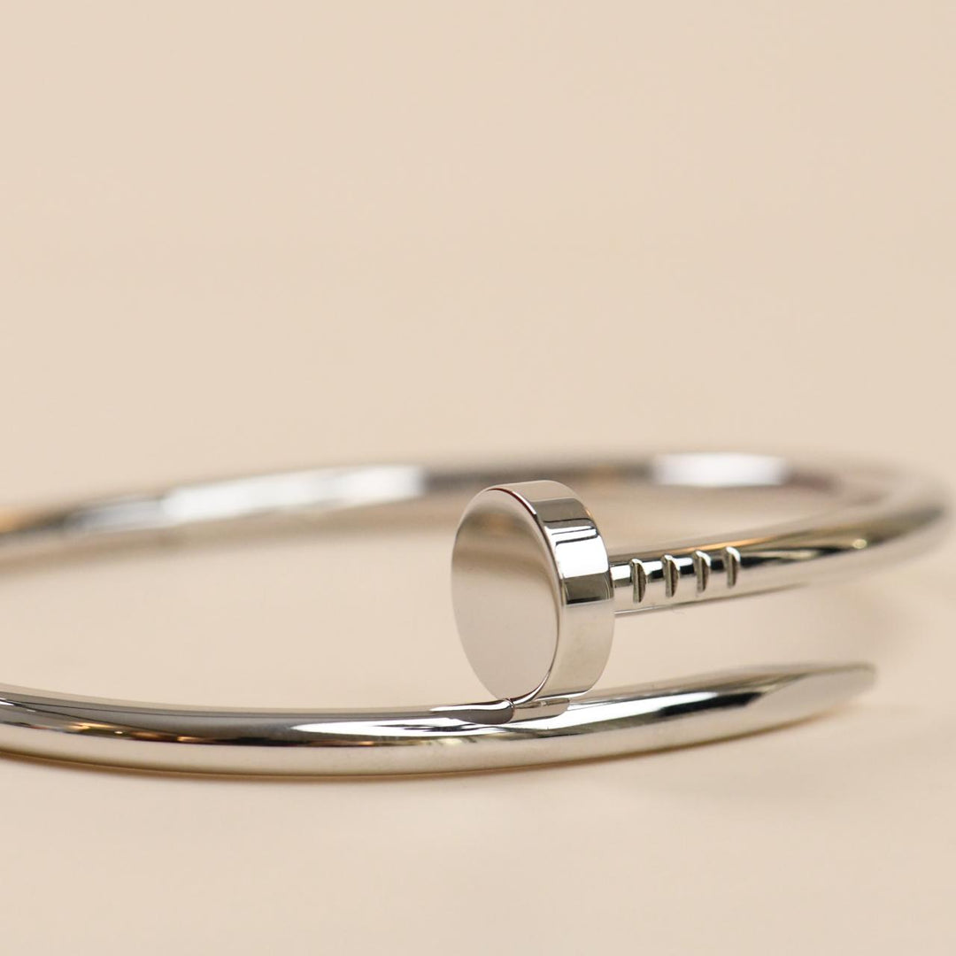 Preloved Cartier Juste un Clou bracelet in 18K white gold classic model size 17