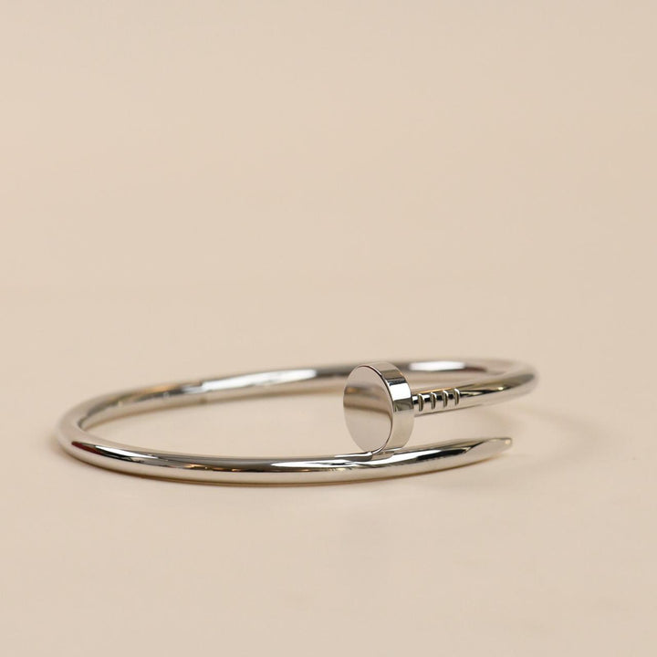 Preowned Cartier Juste un Clou bracelet in 18K white gold classic model size 17
