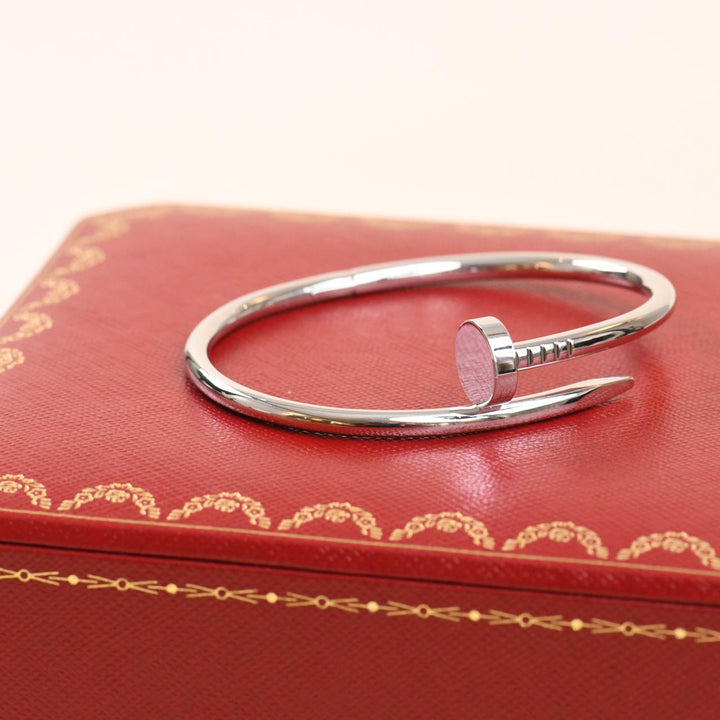 Used Authentic Cartier Juste un Clou bracelet in 18K white gold classic model size 17