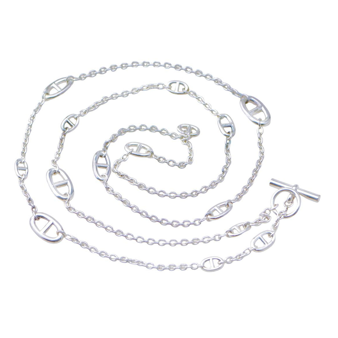 Authentic Second Hand Hermès Farandole Long Necklace in Sterling Silver