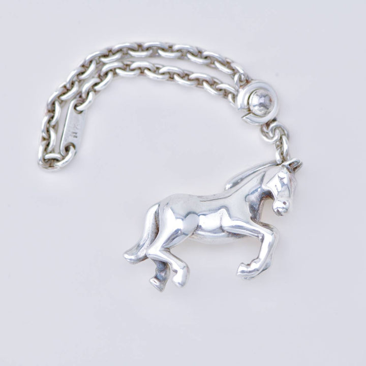 Authentic Hermès La Danse Horse Charm in Sterling Silver 