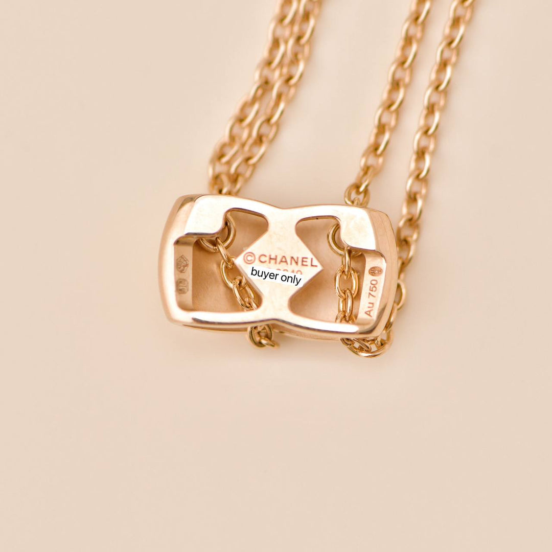 Authentic Used Chanel Coco Crush Necklace 18K Rose Gold