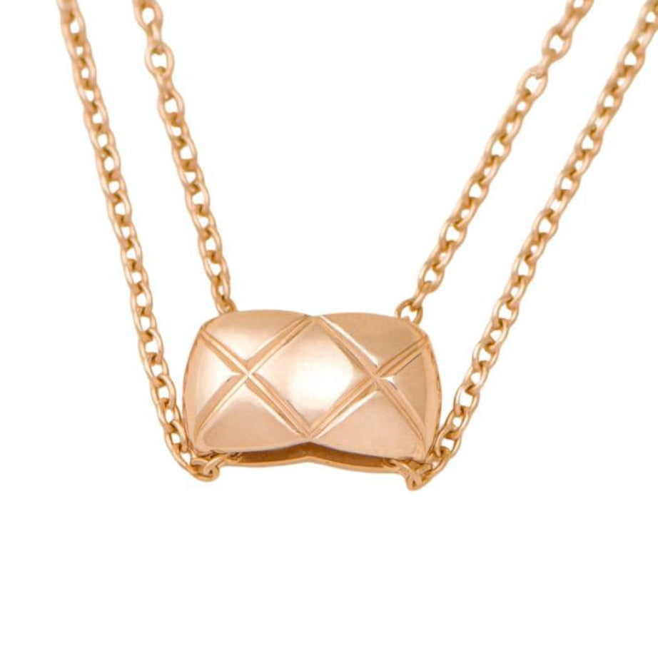 Preloved Authentic Full set Chanel Coco Crush Necklace 18K Rose Gold