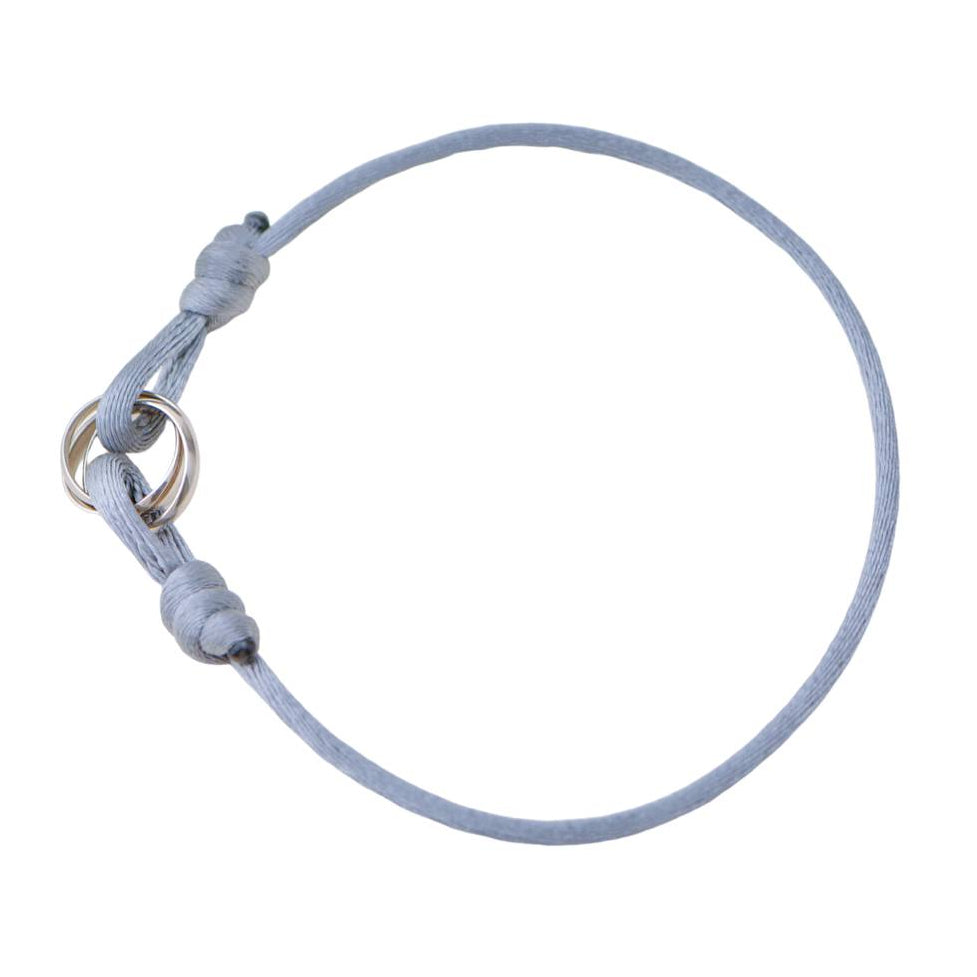 Authentic Preloved Cartier Trinity Grey Cord Bracelet 18K White Gold