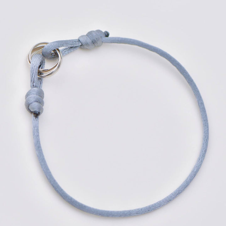 Authentic Cartier Trinity Grey Cord Bracelet 18K White Gold