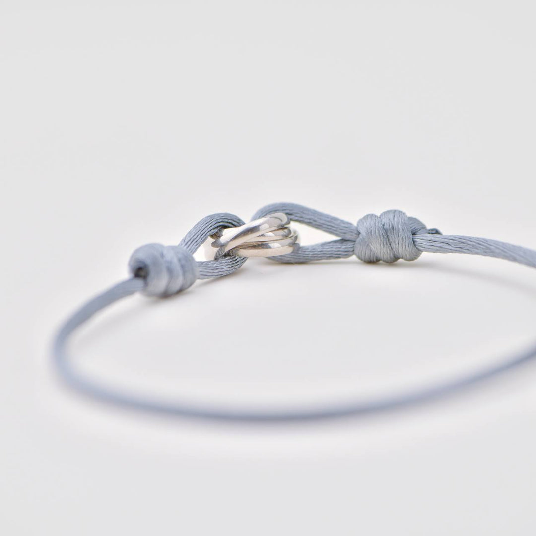 Authentic Preloved Full set Cartier Trinity Grey Cord Bracelet 18K White Gold