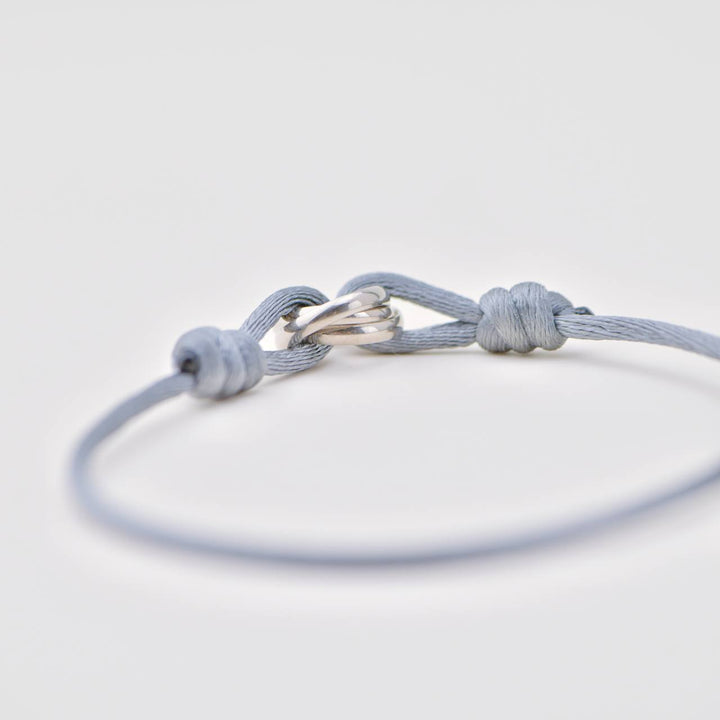 Authentic Preloved Full set Cartier Trinity Grey Cord Bracelet 18K White Gold