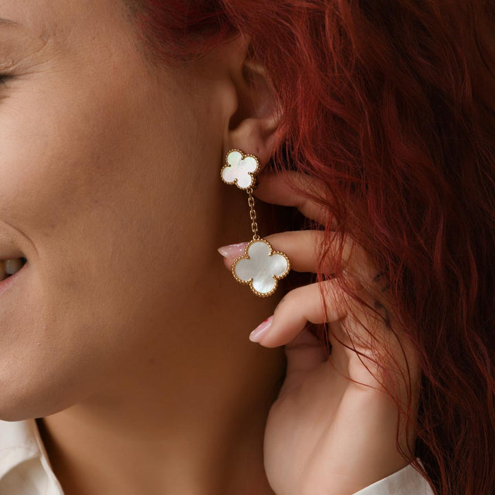 Van Cleef & Arpels Magic Alhambra 2 Motifs Mother of Pearl Earrings