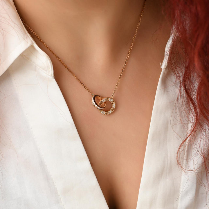 Authentic Cartier Love Necklace Pavé Diamond 18K Rose Gold