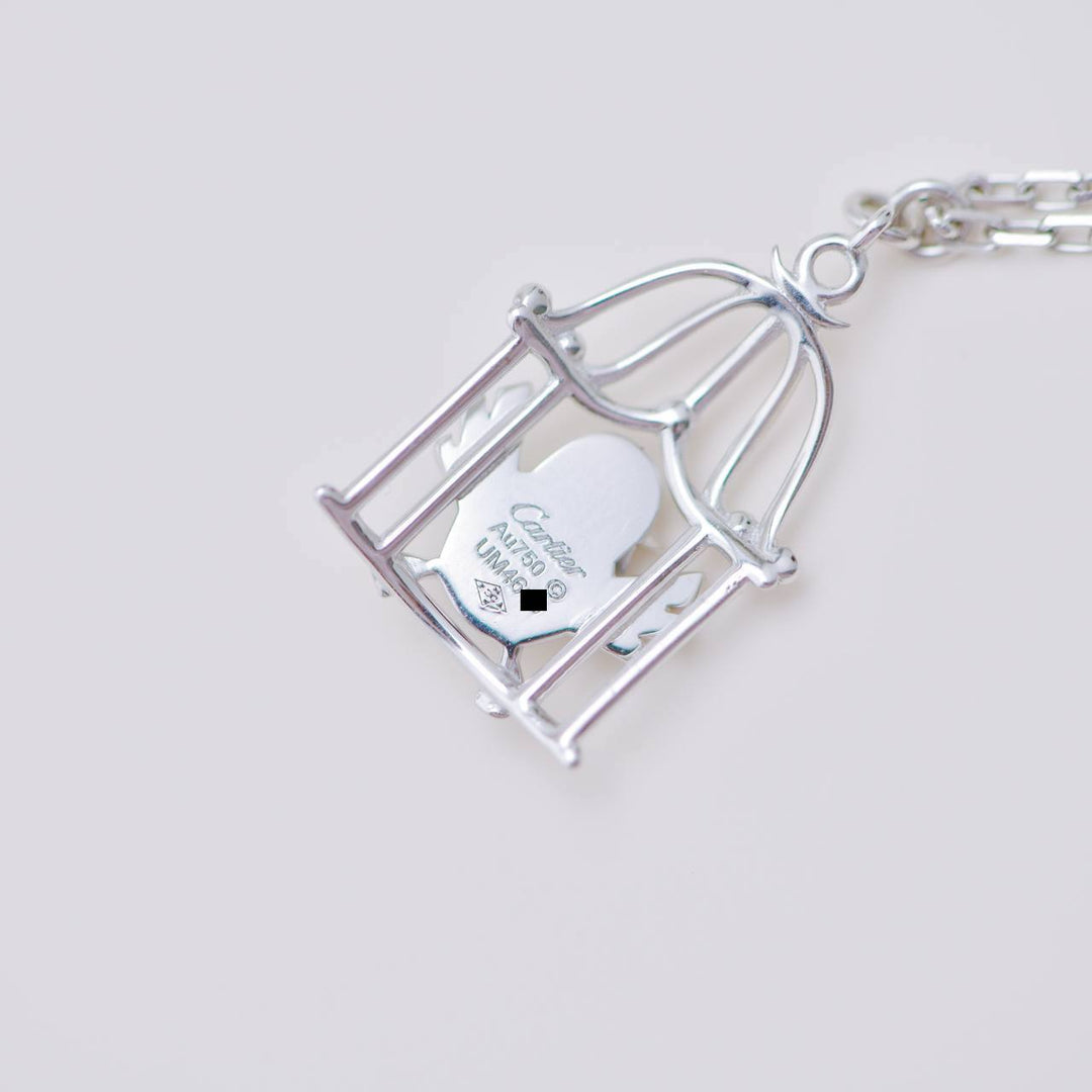 Cartier Free As A Bird Diamond 18K White Gold Necklace