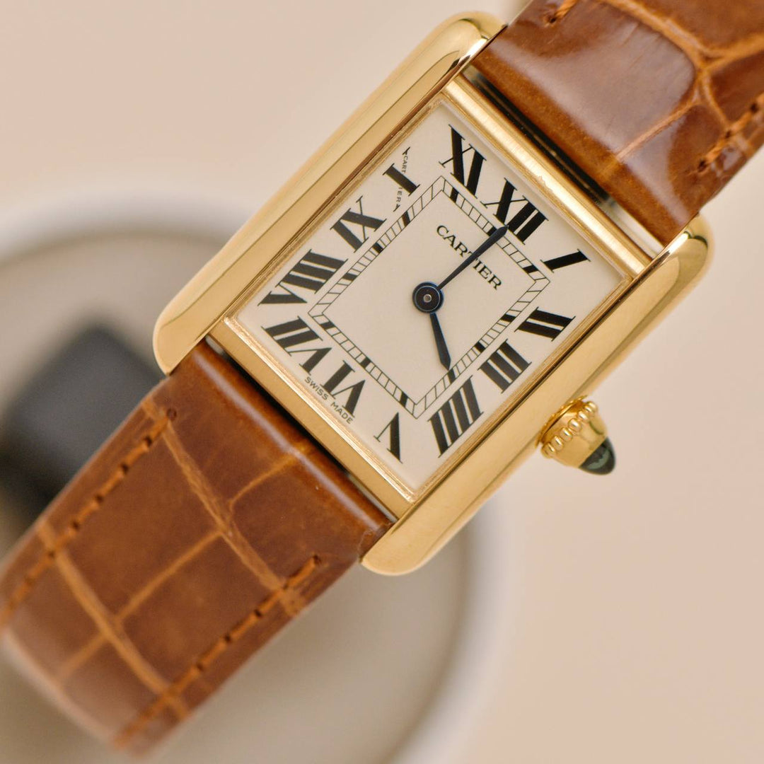 Authentic Used Full set Cartier Tank Louis Small Model 18K Yellow Gold W1529856.