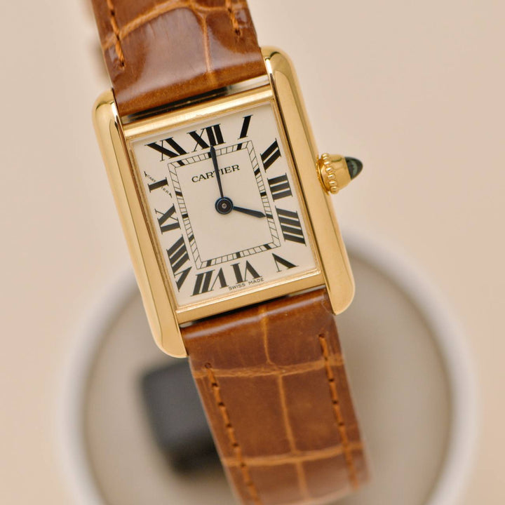 Authentic Second Hand Full set Cartier Tank Louis Small Model 18K Yellow Gold W1529856.