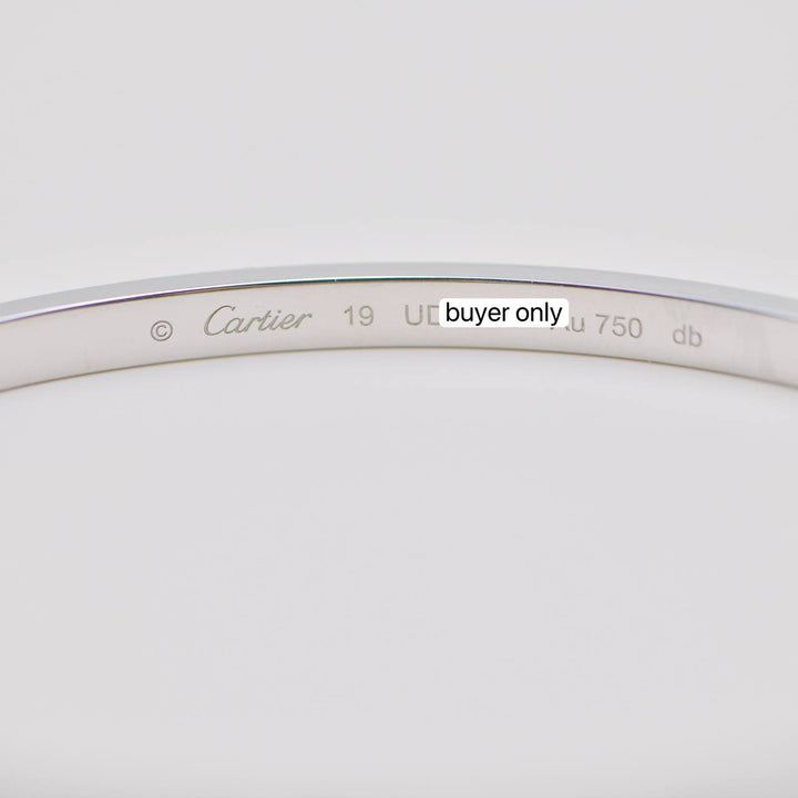 Authentic Used Cartier Love Bracelet Small Model 18K White Gold Size 19